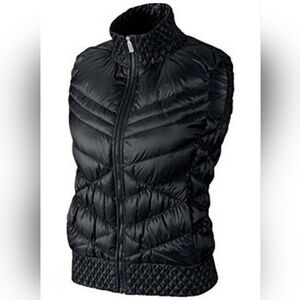 Nike Women's Cascade Full Zip Down Puffer Black Vest Size-XSmall